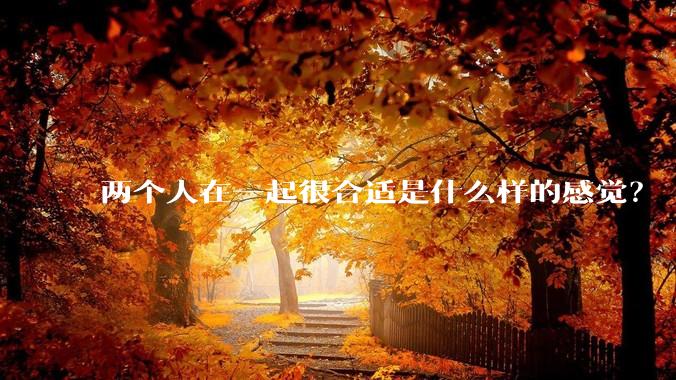 两个人在一起很合适是什么样的感觉？